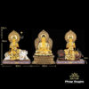 Bộ Tượng Hoa Nghiêm Tam Thánh Bằng Đồng Dát Vàng, Cao 88cm (Tổng Lá Đề Cao 106cm) - ảnh 13