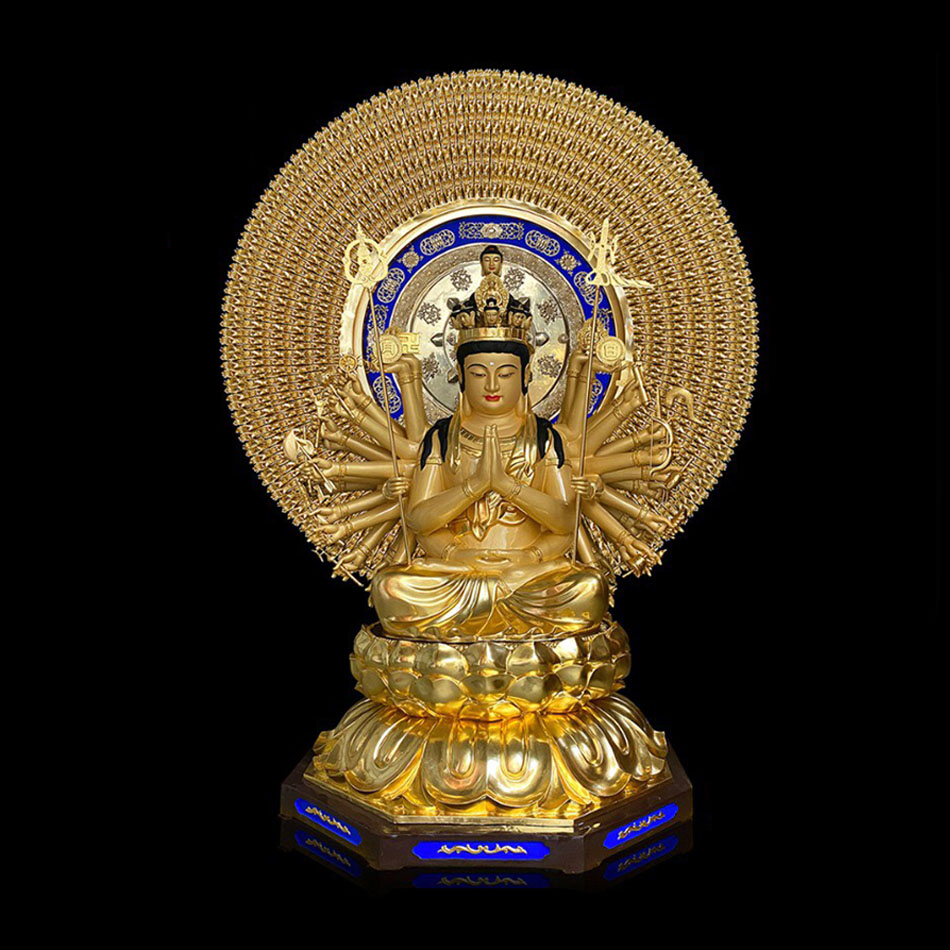 Tượng Thiên Thủ Thiên Nhãn Bằng Đồng Dát Vàng, Cao 187cm (Tổng Cao 255cm)  giá từ 3,724,000,000 ₫ bán tại Pháp Duyên Shop