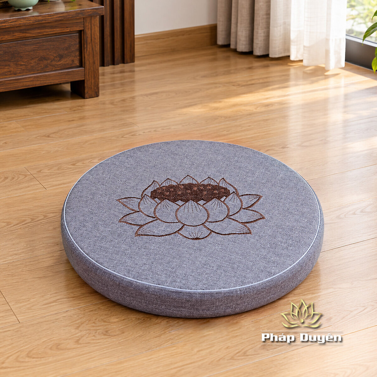 (Pre-order) Bồ Đoàn Thêu Hoa Sen Màu Xám, Kích Thước 49x6cm, 58x6cm - ảnh 8
