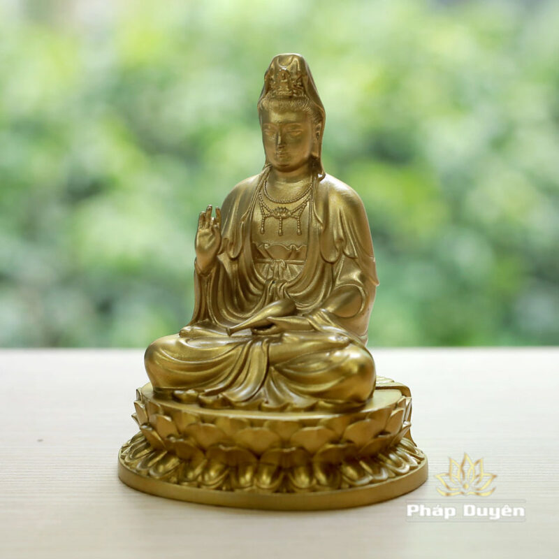 Tượng Bồ Tát Quan Âm Bằng Đồng, Để Xe Hơi, Để Bàn Làm Việc, Cao 10cm - Ảnh 2