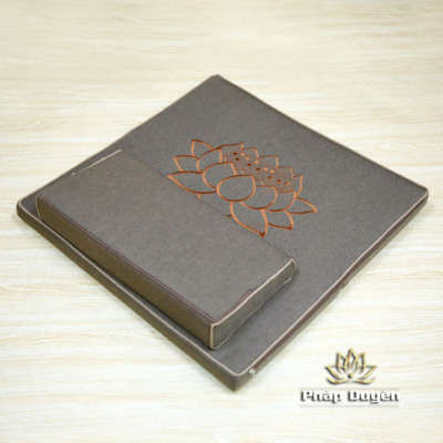 Alternative view of Bộ Đệm Dốc Xơ Dừa Ngồi Thiền Tĩnh Tọa Niệm Phật Thêu Hoa Sen, Mầu Nâu, Kích Thước 60x60cm, 70x70cm, 80x80cm