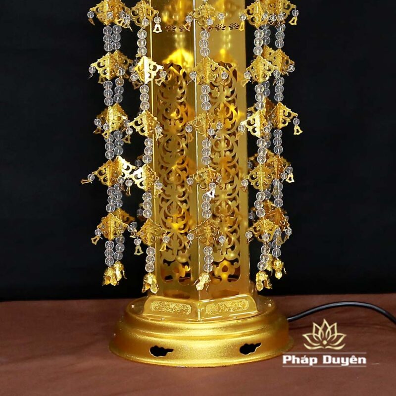 Đôi Đèn Lồng Để Bàn Bằng Hợp Kim, Mạ Vàng, Cao 60cm - Ảnh 5