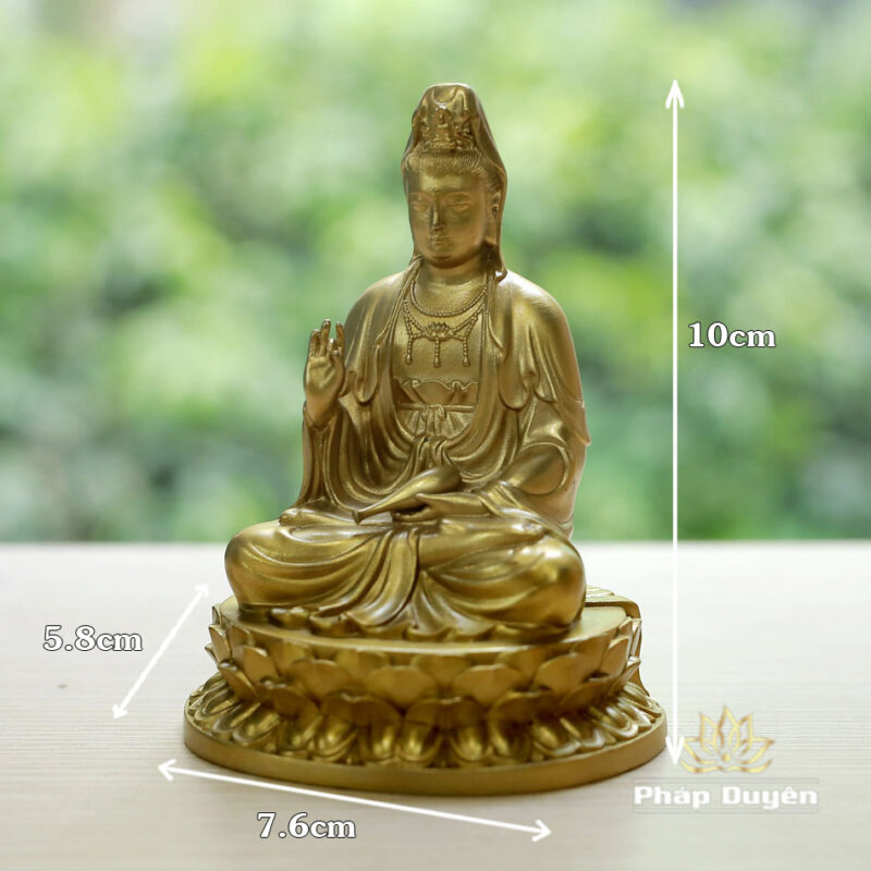Tượng Bồ Tát Quan Âm Bằng Đồng, Để Xe Hơi, Để Bàn Làm Việc, Cao 10cm - Ảnh 6