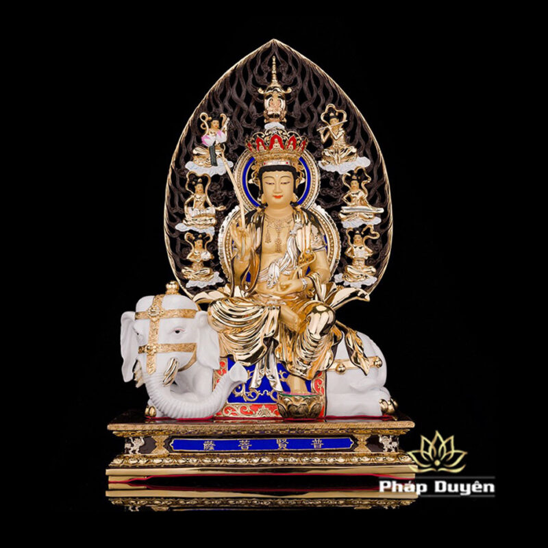 Bộ Tượng Tây Phương Tam Thánh Bằng Đồng Dát Vàng Cao 52cm (Tổng Lá Đề 68cm) - Ảnh 10