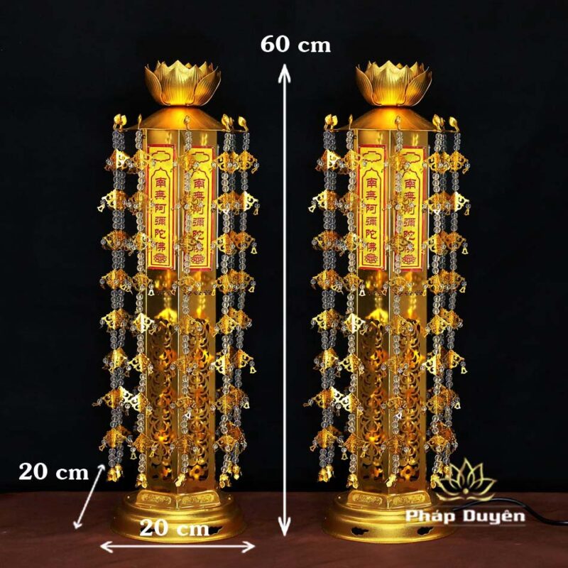 Đôi Đèn Lồng Để Bàn Bằng Hợp Kim, Mạ Vàng, Cao 60cm - Ảnh 6