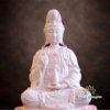Tượng Quan Âm Bồ Tát Ngồi, Bằng Sứ, Màu Hồng, Nhiều Kích Thước - ảnh 3