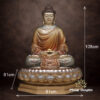 Tượng Bổn Sư Thích Ca Tĩnh Tâm Bằng Đồng Men Cổ, Cao 88cm, 108cm, 153cm - ảnh 5