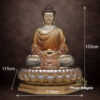 Tượng Bổn Sư Thích Ca Tĩnh Tâm Bằng Đồng Men Cổ, Cao 88cm, 108cm, 153cm - ảnh 6