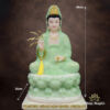 Tượng Bồ Tát Quan Âm Ngồi, Bột Đá Xanh Ngọc Vẽ Hoa 3D, Cao 48cm - ảnh 6