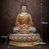 Tượng Bổn Sư Thích Ca Tĩnh Tâm Bằng Đồng Men Cổ, Cao 88cm, 108cm, 153cm - ảnh 4