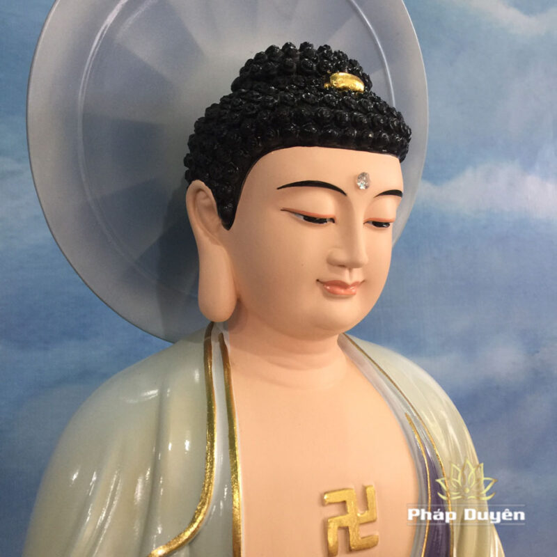 Bộ Tượng Tây Phương Tam Thánh Màu Giả Đá Cao Cấp, Chất Liệu Composit, Cao 90cm - Ảnh 4