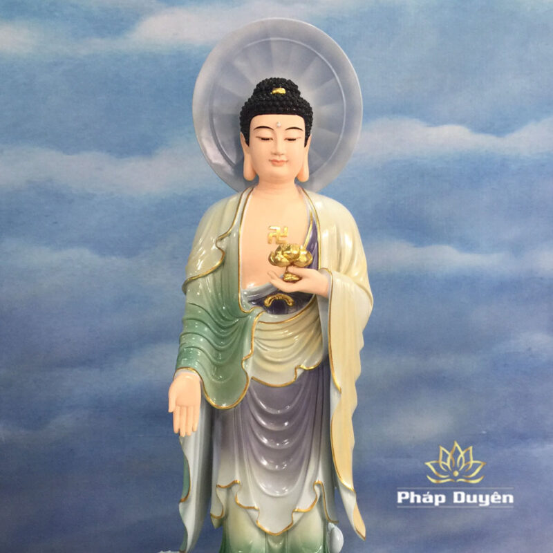 Bộ Tượng Tây Phương Tam Thánh Màu Giả Đá Cao Cấp, Chất Liệu Composit, Cao 90cm - Ảnh 5