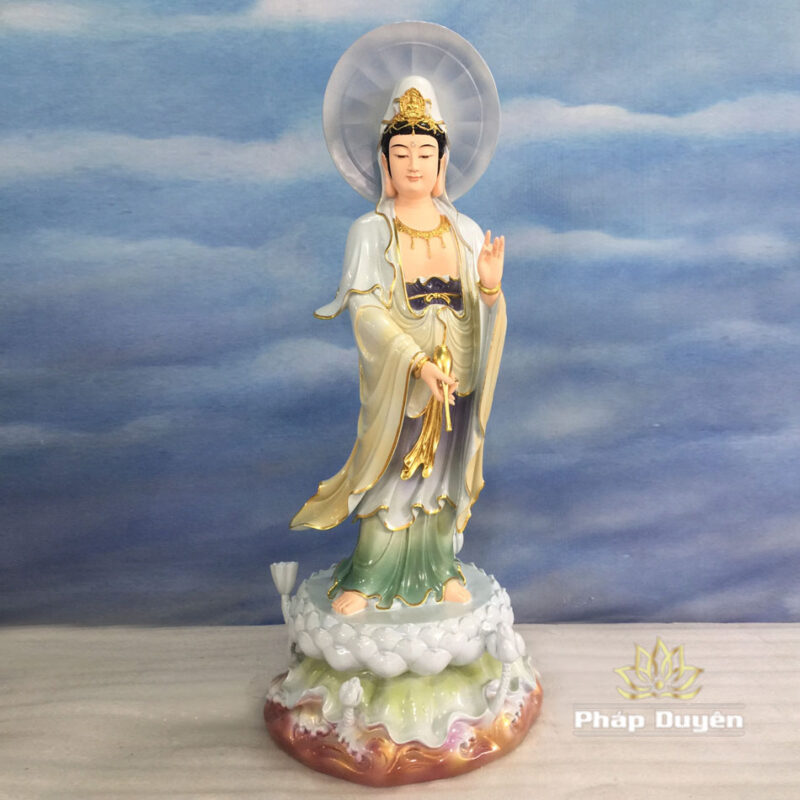 Bộ Tượng Tây Phương Tam Thánh Màu Giả Đá Cao Cấp, Chất Liệu Composit, Cao 90cm - Ảnh 7