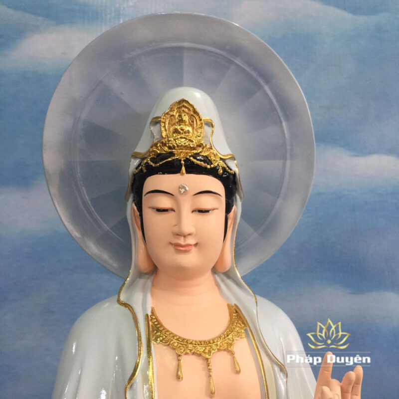Bộ Tượng Tây Phương Tam Thánh Màu Giả Đá Cao Cấp, Chất Liệu Composit, Cao 90cm - Ảnh 8