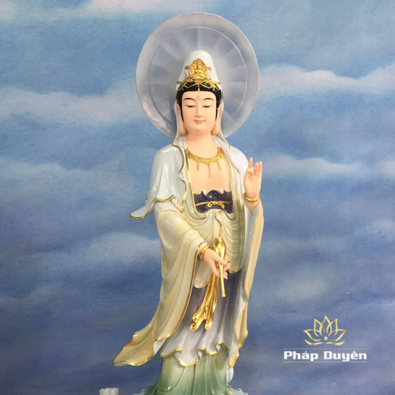 Bộ Tượng Tây Phương Tam Thánh Màu Giả Đá Cao Cấp, Chất Liệu Composit, Cao 90cm - Ảnh 10