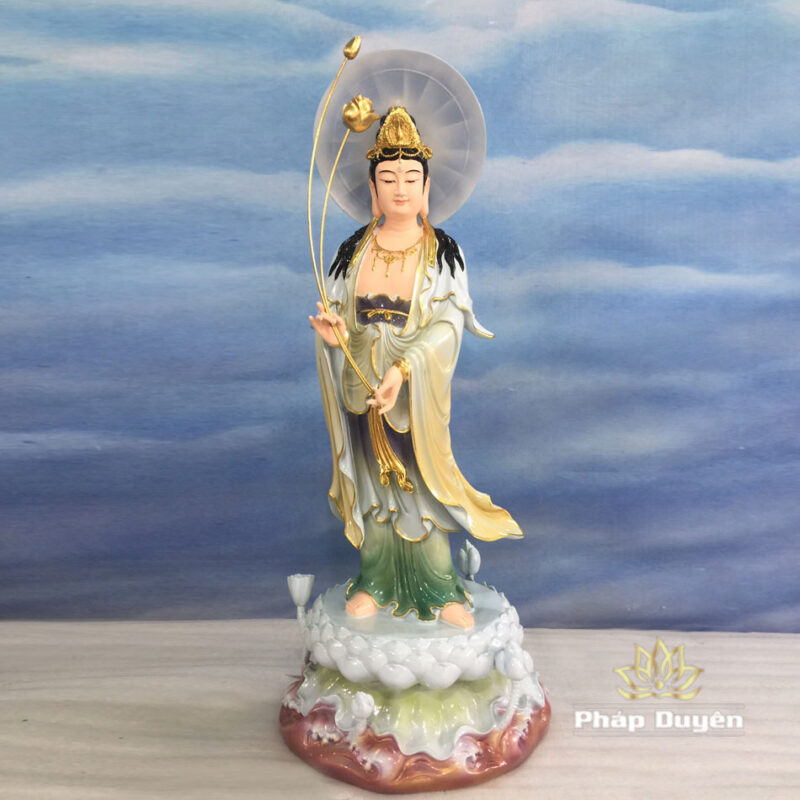 Bộ Tượng Tây Phương Tam Thánh Màu Giả Đá Cao Cấp, Chất Liệu Composit, Cao 90cm - Ảnh 12