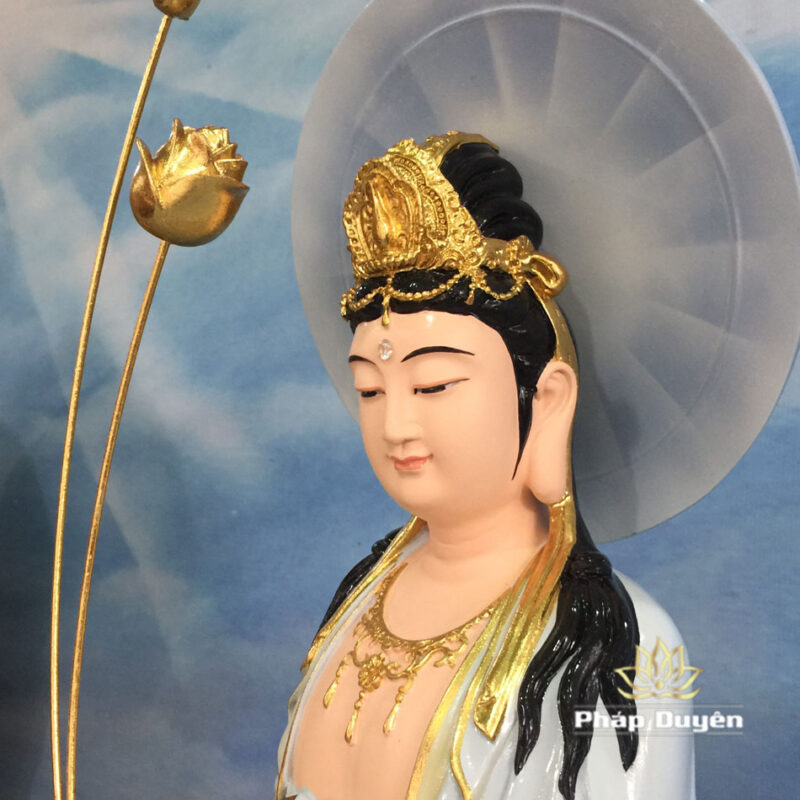 Bộ Tượng Tây Phương Tam Thánh Màu Giả Đá Cao Cấp, Chất Liệu Composit, Cao 90cm - Ảnh 14