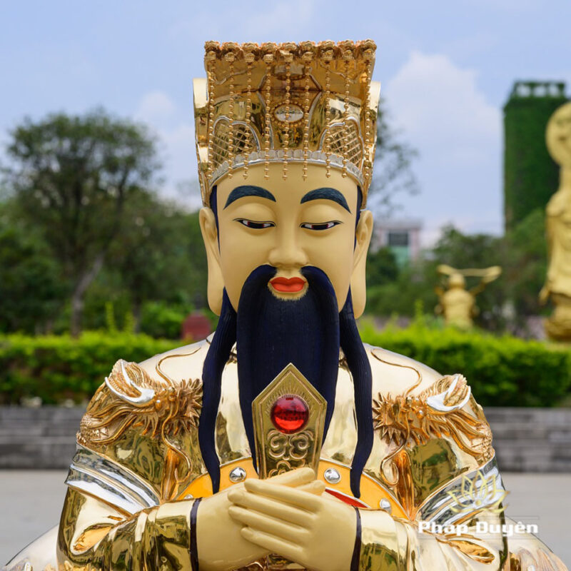 Tượng Ngọc Hoàng Ngồi Ngai Rồng Bằng Đồng Dát Vàng, Cao 97cm (97kg) - Ảnh 2