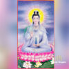 Tranh Bồ Tát Quan Âm Bằng Lụa, Trục Gỗ Treo, Nhiều Kích Thước - ảnh 1