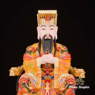 Alternative view of Tượng Ngọc Hoàng Bằng Đồng Sơn Mầu Họa Tiết, Cao 48cm (19kg)