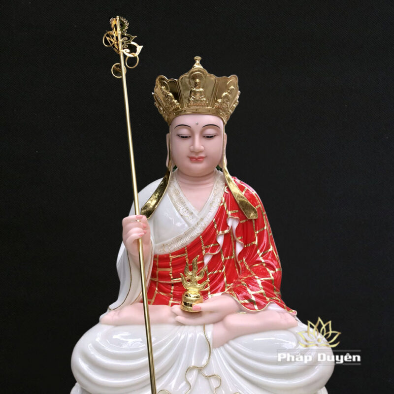 Tượng Địa Tạng Áo Đỏ Bằng Bột Đá, Cao 90cm - Ảnh 3