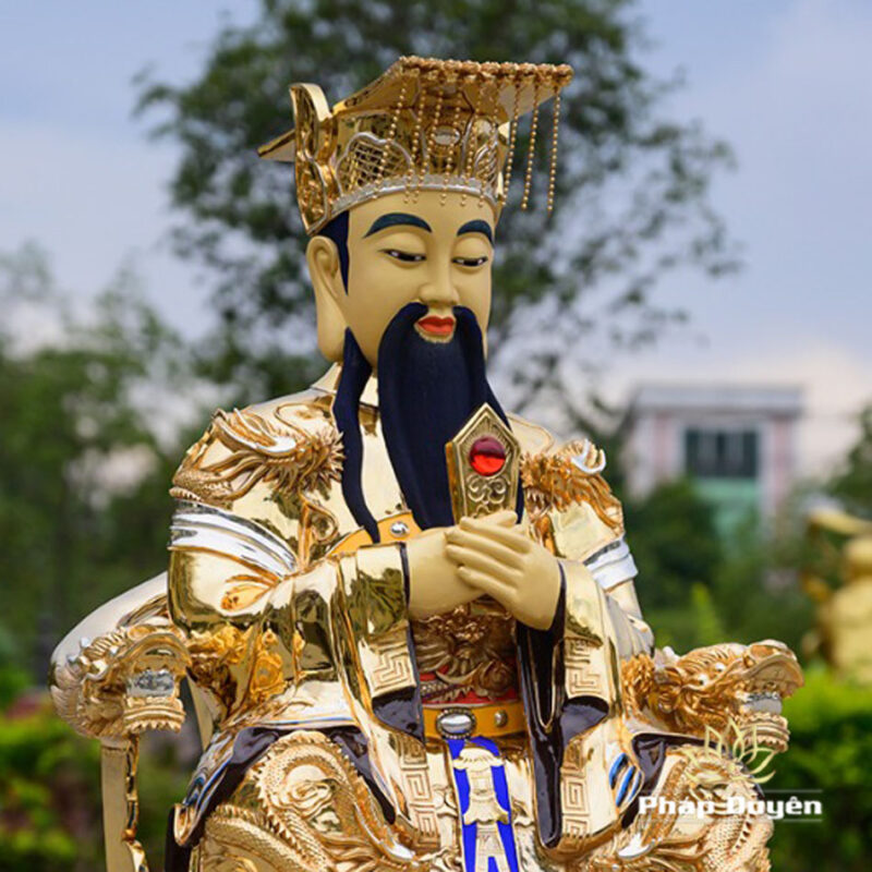 Tượng Ngọc Hoàng Ngồi Ngai Rồng Bằng Đồng Dát Vàng, Cao 97cm (97kg) - Ảnh 3