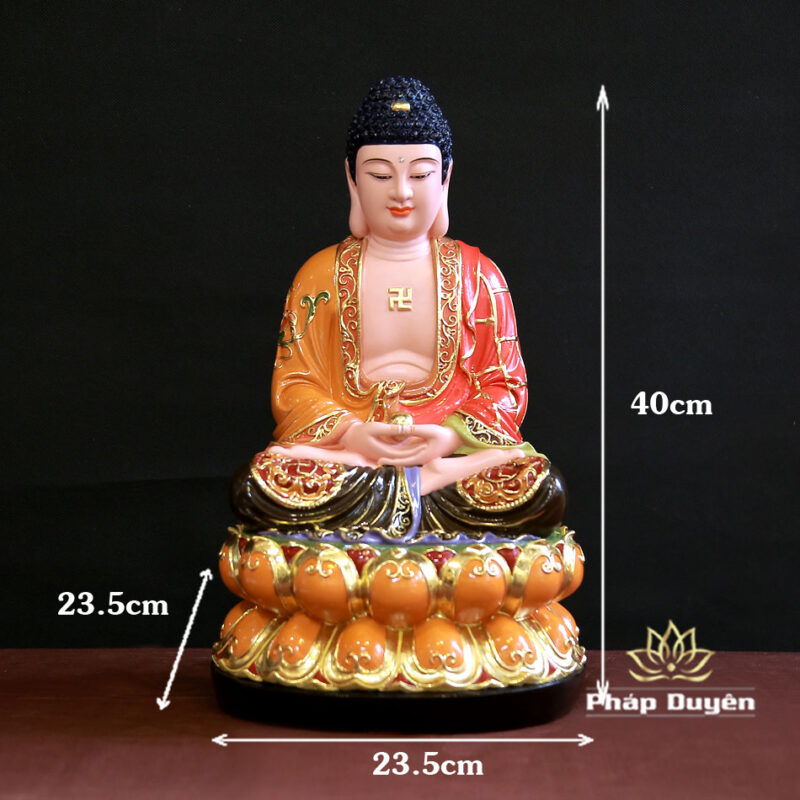 Tượng Phật Thích Ca Ngồi Bằng Composite Sơn Màu, Cao 40cm - Ảnh 6