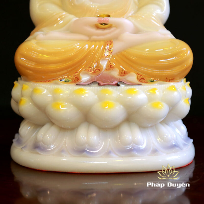 Tượng Thích Ca Ngồi, Chất Liệu Bột Đá Sơn Màu, Cao 30cm - Ảnh 5