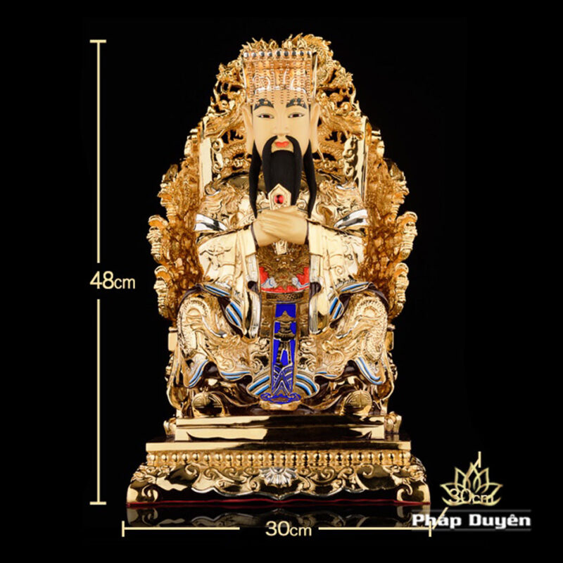 Tượng Ngọc Hoàng Bằng Đồng Dát Vàng, Cao 48cm (27kg) - Ảnh 6