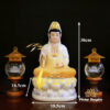 Tượng Quan Âm Bồ Tát Bằng Bột Đá Sơn Vàng, Cao 30cm - ảnh 5