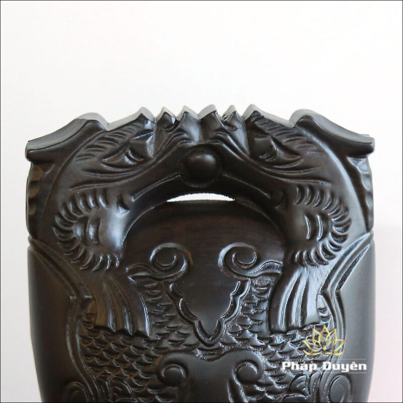 Mõ Gỗ Mun Khắc Rồng, Loại Cao Cấp, Kích Thước 5inch (12.5cm) - Ảnh 4