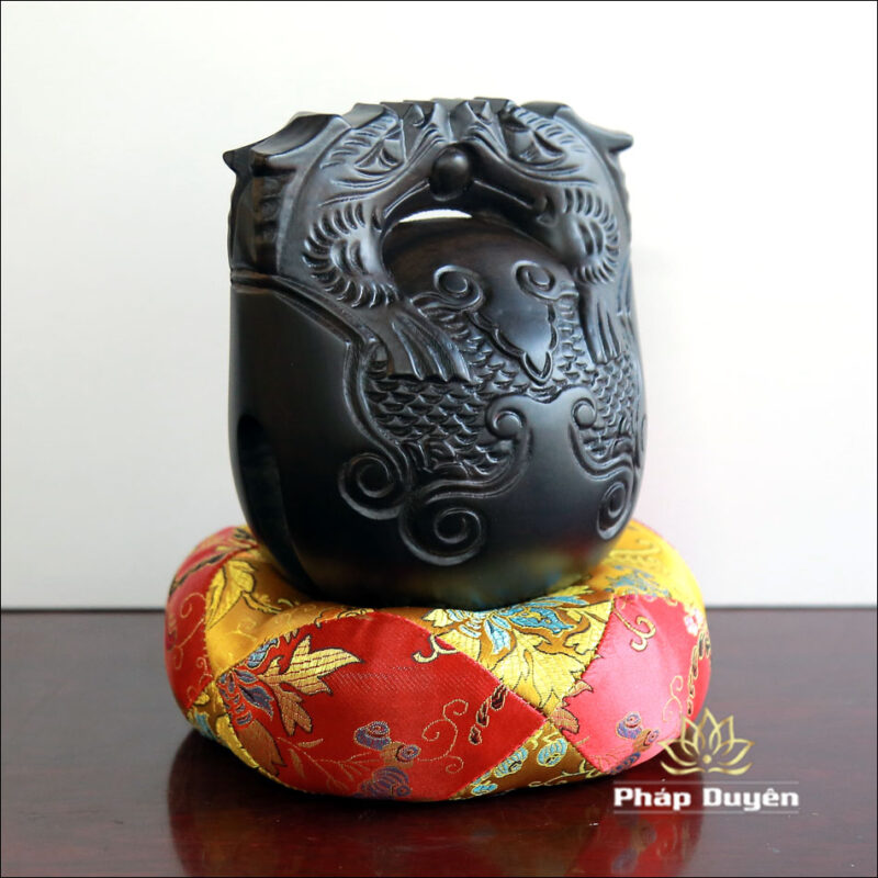 Mõ Gỗ Mun Khắc Rồng, Loại Cao Cấp, Kích Thước 5inch (12.5cm) - Ảnh 5