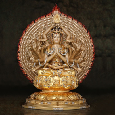 Tượng Quan Âm Thiên Thủ Thiên Nhãn Bằng Đồng Dát Vàng, Nhiều Kích Thước