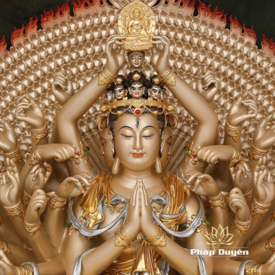 Alternative view of Tượng Quan Âm Thiên Thủ Thiên Nhãn Bằng Đồng Dát Vàng, Nhiều Kích Thước