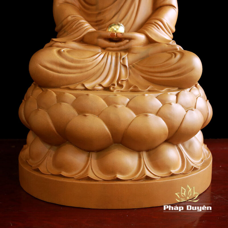 Tượng Thích Ca Mâu Ni Ngồi Đài Sen, Gỗ Hương Chương (Long Não), Cao 66cm - Ảnh 5