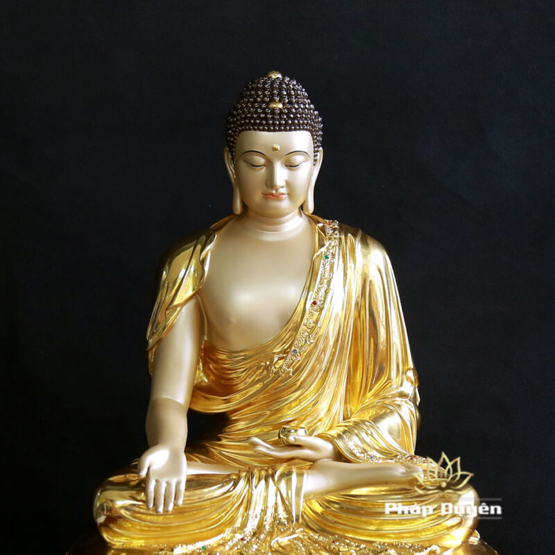 Tượng Thích Ca Thành Đạo, Đế Vuông, Chất Liệu Đồng Cao Cấp, Cao 46cm - Ảnh 4