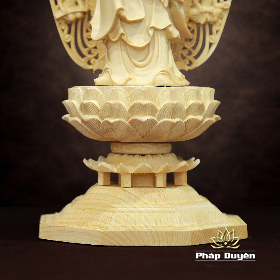 Tượng Quán Thế Âm Gỗ Bách, Cao 43cm - ảnh 11
