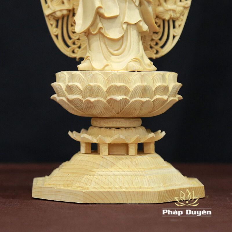 Tượng Quán Thế Âm Gỗ Bách, Cao 43cm - Ảnh 5