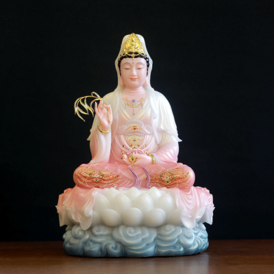 Tượng Quan Âm Bằng Bột Đá, Ngồi Cổ Văn Sơn Hồng Phú Quý, Nhiều Kích Thước