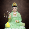 Tượng Ngài Quan Âm Ngồi, Bột Đá Xanh Ngọc Hoa 3D, Cao 30cm, 40cm - Ảnh 4