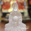 Tượng Quan Âm Ngồi Đài Sen, Bằng Lưu Ly Màu Trắng, Để Xe Hơi, Để Bàn Làm Việc, Cao 14cm - ảnh 3