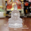 Tượng Quan Âm Ngồi Đài Sen, Bằng Lưu Ly Màu Trắng, Để Xe Hơi, Để Bàn Làm Việc, Cao 14cm - ảnh 5