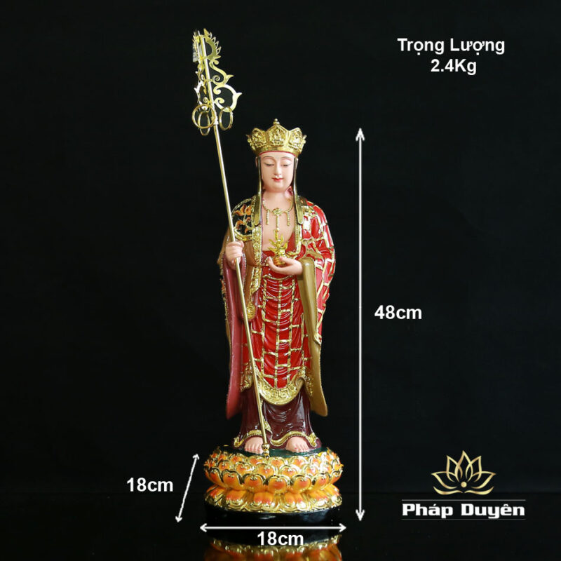 Tượng Đức Địa Tạng Vương Đứng, Chất Liệu Composit, Cao 48cm - Ảnh 6