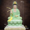 Tượng Ngài Quan Âm Ngồi, Bột Đá Xanh Ngọc Hoa 3D, Cao 30cm, 40cm - Ảnh 7