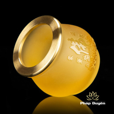 Alternative view of Chén Chữ Phật Khắc Nổi Đế Vàng, Cỡ Nhỏ