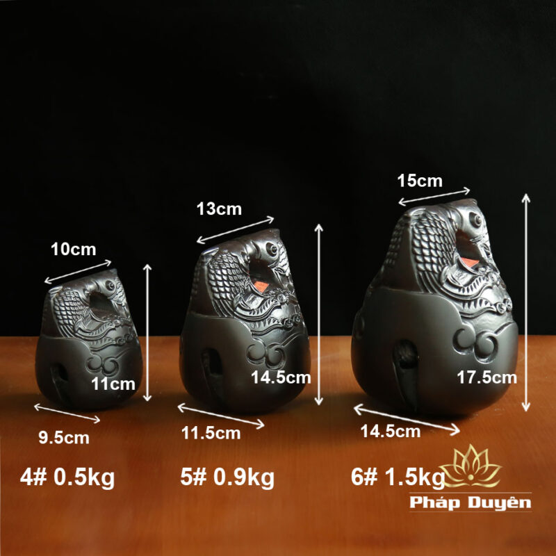 Mõ Gỗ Mun Khắc Song Ngư, Loại Cao Cấp, Nhiều Kích Thước - Ảnh 6