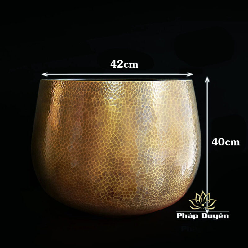 Bộ Chuông Đồng Đen Vân Vàng, Mõ Rồng Bằng Gỗ Bưởi Cao Cấp, Kích Thước 16inch, 18inch - Ảnh 8