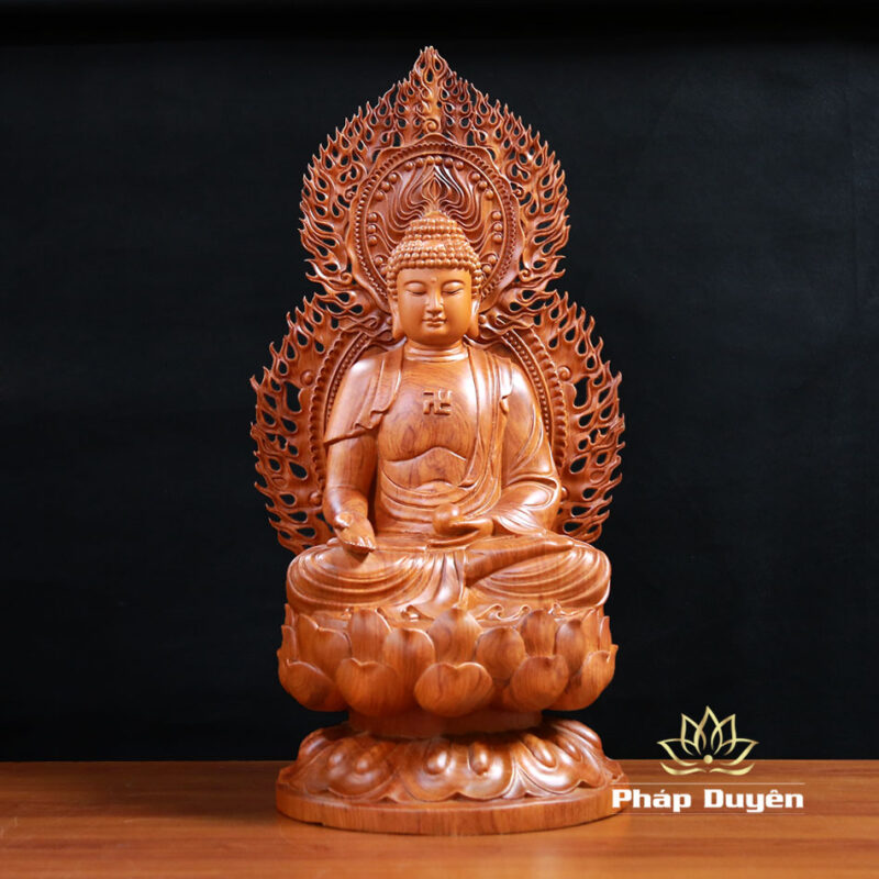 Bộ Tượng Thất Phật Dược Sư Bằng Gỗ Hương Nguyên Khối Cao 50cm (Tổng Lá Đề 62cm) - Ảnh 2