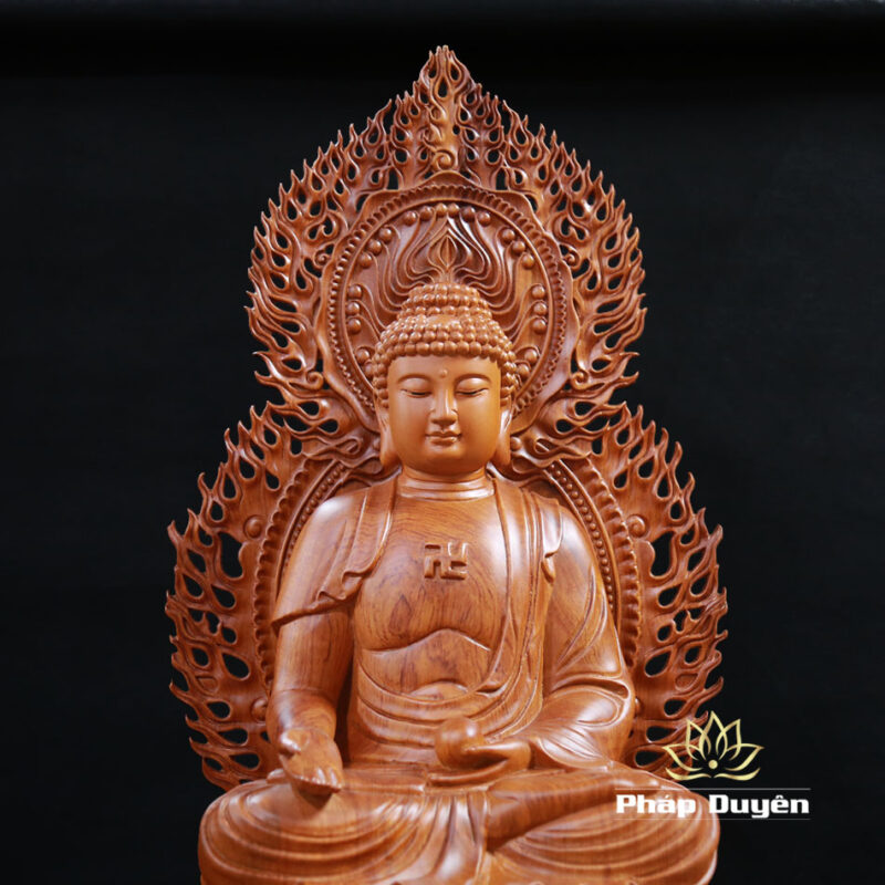 Bộ Tượng Thất Phật Dược Sư Bằng Gỗ Hương Nguyên Khối Cao 50cm (Tổng Lá Đề 62cm) - Ảnh 5