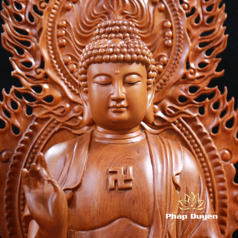 Bộ Tượng Thất Phật Dược Sư Bằng Gỗ Hương Nguyên Khối Cao 50cm (Tổng Lá Đề 62cm) - Ảnh 18